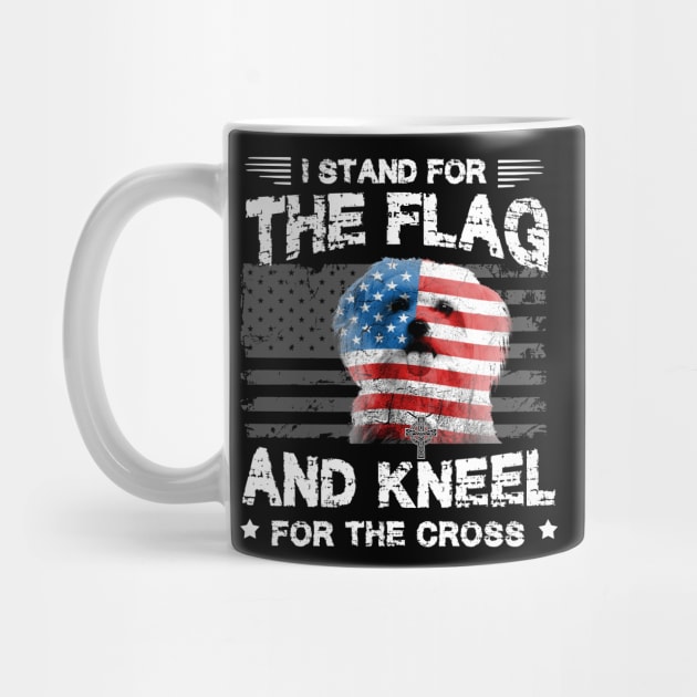 Maltese Dog Stand For The Flag Kneel For Fallen T-Shirt by DollochanAndrewss